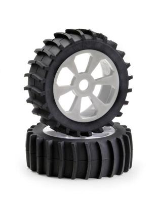 Absima Sand Paddle banden op 6-spaaks velgen voor 1/8 buggy - Wit Absima Sand Paddle banden op 6-spaaks velgen voor 1/8 buggy - Wit