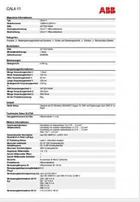 ABB CAL4-11 Hulpschakelaar 1 stuk(s) 1x NC, 1x NO