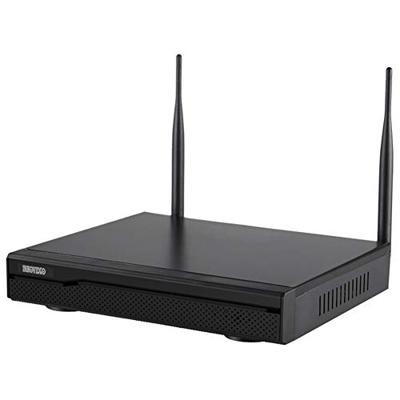 Complete WLAN-set / 4-kanaals netwerkrecorder met 2 x Full HD WLAN IP-bewakingscamera (netwerkcamera)