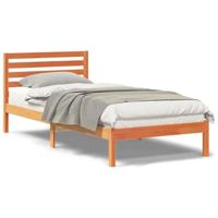 Bedframe met hoofdeinde Wasbruin 80 x 220 cm Massief grenenhout - thumbnail