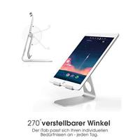 TERRATEC iTab M Zilver, Smartphone & Tablet Multihoekstandaard van aluminium, voor iPhone, iPad, Samsung Galaxy, Google Nexus en andere, instelbare kijkhoek - thumbnail