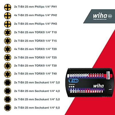 Wiha Bitset XLSelector T-bit 25 mm Phillips, TORX®, zeskant 32-delig 1/4" C6,3 - 41830 - 41830 - thumbnail