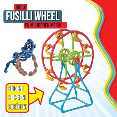 Clics Spaghetteez fusilli reuzenrad flexibele bouwstaafjes, 46dlg.