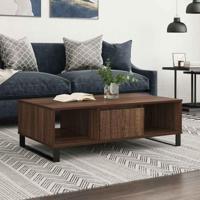 Salontafel 104x60x35 cm bewerkt hout bruineiken - thumbnail