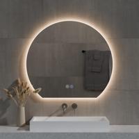 Spiegel Best Design Sunset Half Rond 60x54 cm Incl. Verwarming, 3 Kleuren Dimbare LED Verlichting - thumbnail