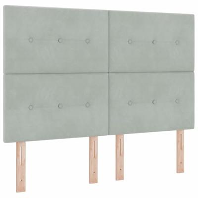 Boxspringbed met hoofdeinde Lichtgrijs 140 x 190 cm Fluweel
