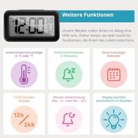 Mebus 42435 Wekker Kwarts Zwart Groot display - thumbnail