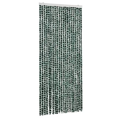 VidaXL Vliegengordijn 90x220 cm chenille groen en wit VidaXL Vliegengordijn 90x220 cm chenille groen en wit