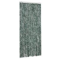 VidaXL Vliegengordijn 90x220 cm chenille groen en wit - thumbnail