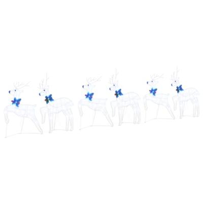 VidaXL Led rendieren 6 pcs wit stof VidaXL Led rendieren 6 pcs wit stof