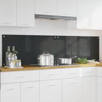 VidaXL Keuken spatscherm 2 pcs donkergrijs 100 x 50 cm gehard glas - thumbnail