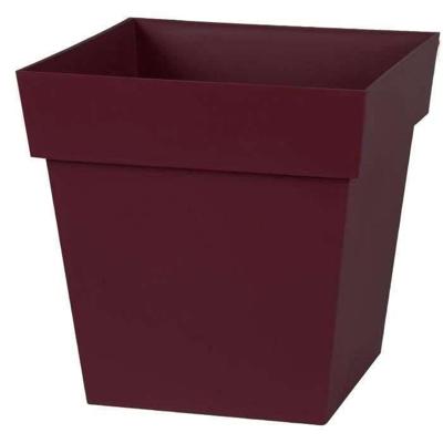 EDA TUSCANY Vierkante bloempot 32 cm - Volume 22 L - 32 x 32 x 32 cm - Bordeauxrood