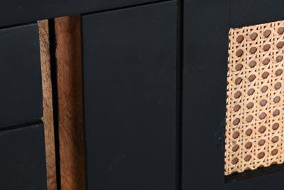 Tv-meubel DKD Home Decor Zwart Rotan Mangohout (145,5 x 40,5 x 60 cm)