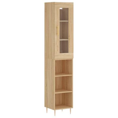 Hoge kast 34,5x34x180 cm bewerkt hout sonoma eikenkleurig