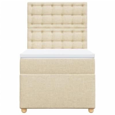 Boxspring met matras stof crèmekleurig 100x200 cm