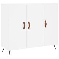 Dressoir 90x34x80 cm bewerkt hout wit - thumbnail