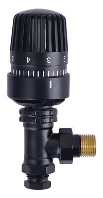 Thermostatisch Radiatorventiel Riko 1/2"x15 mm Haaks Mat Zwart Riko Thermostatisch Radiatorventiel Riko 1/2"x15 mm Haaks Mat Zwart Riko