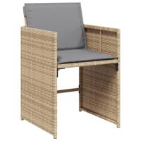9-delige Tuinset met kussens poly rattan gemengd beige - thumbnail