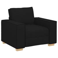 Bank 3 pcs Zwart 220 x 80 x 84 cm Linnen-mix stof - thumbnail