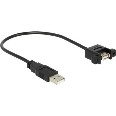 Delock USB-kabel USB 2.0 USB-A stekker, USB-A bus 0.25 m Zwart Vergulde steekcontacten 85462 Delock USB-kabel USB 2.0 USB-A stekker, USB-A bus 0.25 m Zwart Vergulde steekcontacten 85462