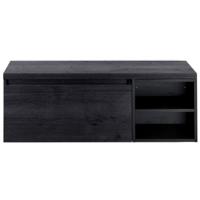 Frozen Badmeubelset 120 cm - Greeplijst in Kleur - Wastafel Regaalkast met Bovenblad Black Oak - thumbnail