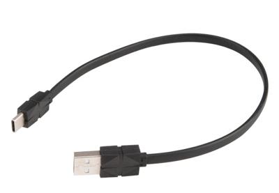 Akasa PROSLIM | USB 2.0 Type-C naar Type-A laad- en synchronisatiekabel | Ultraflexibel TPE-materiaal | 30 cm | Zwart | AK-CBUB43-03BK