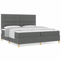 Boxspringbed met matras stof donkergrijs 200x200 cm - thumbnail