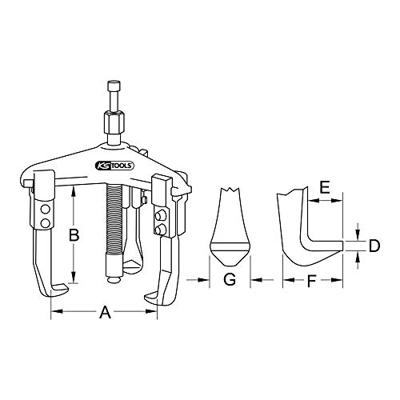 KS Tools 6300301 Hydraulische poelietrekker Aantal haken: 3 KS Tools 6300301 Hydraulische poelietrekker Aantal haken: 3