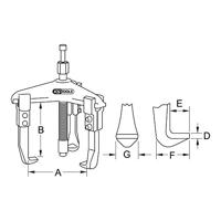 KS Tools 6300302 Hydraulische poelietrekker Aantal haken: 3 - thumbnail