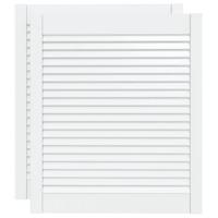 VidaXL Kastdeuren met lamellen 2 st 69x59,4 cm massief grenenhout wit - thumbnail