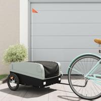 VidaXL Fietstrailer 45 kg ijzer zwart en grijs - thumbnail