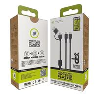 USB-C-kabel Muvit for Change Zwart - thumbnail