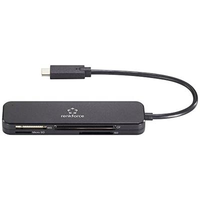 Renkforce RF-PCR-230 Externe geheugenkaartlezer USB-C 3.2 Gen 1 Zwart