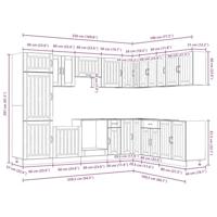 14-delige Keukenkastenset Lucca bewerkt hout betongrijs - thumbnail