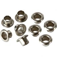 Creativ Company Eyelets, h: 4,5 mm, d 7,5 mm, gatgrootte 4 mm, zilver, 100 stuk/ 1 doos - thumbnail