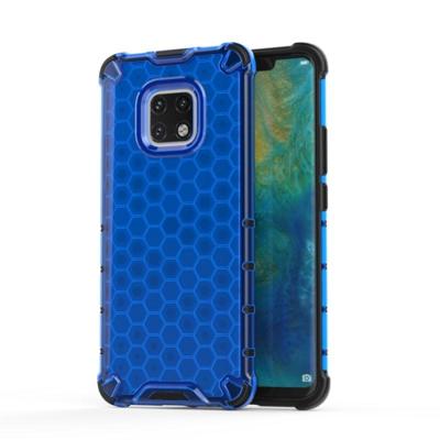 Schokbestendige honingraat PC + TPU Case voor Huawei mate 20 Pro (blauw)