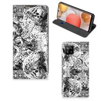 Mobiel BookCase Samsung Galaxy A42 Skulls Angel - thumbnail