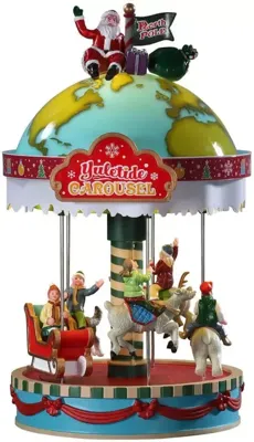 Kersthuisje Yuletide carousel 4,5V LEMAX - Lemax