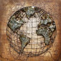 Schilderij - Metaalschilderij - Metalen Wereld, 100x100 - thumbnail