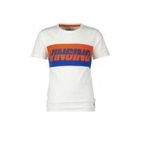 Vingino T-shirt Harco met logo wit/oranje/blauw - thumbnail