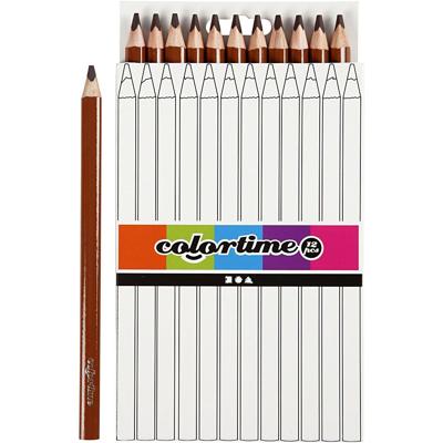Creativ Company Driehoekige jumbo kleurpotloden - bruin, 12st. - thumbnail