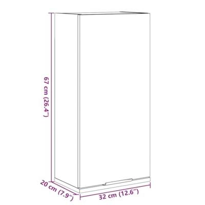 Badkamerkast wandgemonteerd 32x20x67 cm betongrijs