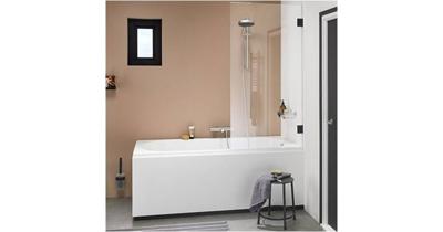 Sealskin I AM badwand 1 delig 850 breed 1600 hoog Mat zwart helder glas met antikalk CSK010855195100