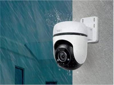 TP-Link Tapo Tapo C510W WLAN-beveiligingscamera voor buiten, 3 MP-definitie, 360 graden met nachtzicht, 2-weg audio, cloud-video-opname, werkt met Alexa