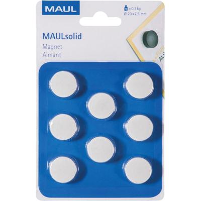 MAUL magneet Solid, 20 mm, trekkracht 300 gr, blister van 8 stuks, wit MAUL magneet Solid, 20 mm, trekkracht 300 gr, blister van 8 stuks, wit