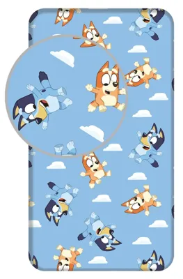 Bluey hoeslaken Eenpersoons - 90 x 200 cm - Katoen