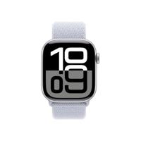 Apple Watch Series 10 (GPS 42 mm) Smartwatch - Kast van zilverkleurig aluminium - Ochtendblauw geweven sportbandje. Conditie bijhouden, Ecg-app, always on Retina-display, CO₂-neutraal - thumbnail