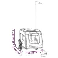 Hondenfietstrailer oxford stof en ijzer geel en grijs - thumbnail