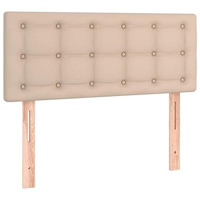 Boxspring met matras kunstleer cappuccinokleurig 90x200 cm