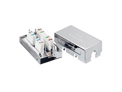 Equip 135620 cat6 junction box f22 - 26 awg, shielded solid wire, class e, silver